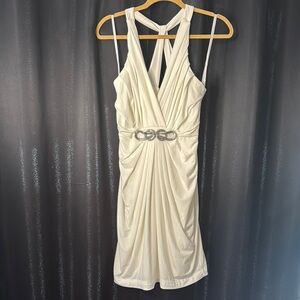 Elegant Cream Sleeveless Dress